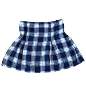Hollister Mini Skirt Blue Checked Plaid Y2K Vibes Summer Lightweight Flannel M